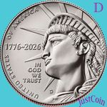 2026-D SemiQuinCentenial HALF DOLLAR (D) Denver Mint One COIN  in 2x2 holders