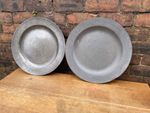 XL 18” Large Pewter Chargers Church Communion 1772 Engraved & Stamped 