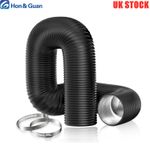 Hon&Guan 75mm Air Ducting 2.5m PVC Aluminium Flexible Ducting Hose with Clamps