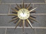 METAMEC Starburst/Sunburst Wall Clock Mid-Century, WORKING, FREE DELIVERY !!