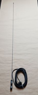 VHF 3DB GAIN COIL WHIP & HINGE 140 - 172 MHz with Base and 5 mtr of  Coax