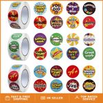 Motivational Stickers 1500PCS - 3 Rolls of Bright Cartoon Designs for Kids