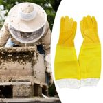 1Pair Beekeeping Gloves Leather Beekeeper Gloves Long Sleeves Protective Gloves
