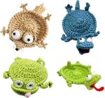 4PCS Crochet Animal Coasters Handmade, Funny Cup Mat for Coffee Table