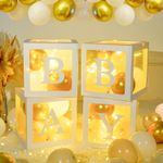 4Pcs Clear Balloon Gift Box & Letters Set For Baby Shower Birthday Wedding Party