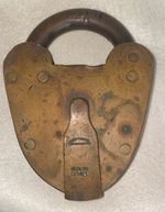 Antique Whitaker Wolverhampton Large Brass Padlock GRM 1885 Victorian
