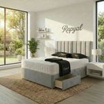 REINFORCED DIVAN BED MEMORY FOAM MATTRESS WITH HEADBOARD SINGLE DOUBLE & KING