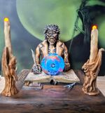 Eddie Clairvoyant Figure with colour changing LED & flickering Candles Figurine