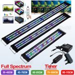 Full Spectrum Aquarium Light LED Fish Tank Plant Lighting Lamp w/ Timer UK Plug