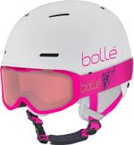 BOLLE Kids B-FUN JR + Rocket Ski Helmet & Goggles White + Pink XS 48-51cm New
