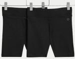 Girls 2 Pack School PE Cycling Shorts Ex M&S Cotton & Stretch Black Navy 2-16Y