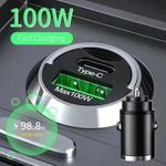 100W Fast Car Charger Mini Dual USB Type-C PD Phone Socket Adapter For IPhone