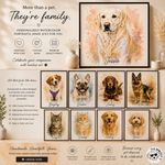 Personalised Pet Portrait Painting Art Watercolour Print Frame or No Frame