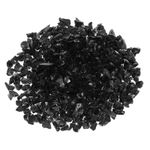 1 Pound Fire Glass Stone, 6-9mm Fire Pit Glass Rocks for Fireplace, Black