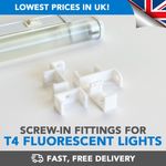 2 x T4-Bracket Fixing Bracket Clips for T4 Fluorescent Strips