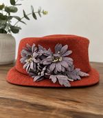 Philip Tracy Hat In Orange 100% Silk
