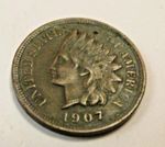 1907 Indian Head One Cent USA    ((