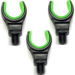 3 x Lidsters Carp Fishing Green U Rest Butt Pod Rod Rests Foam Grip Light Weight