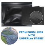 Heavy Duty EPDM Rubber Pond Liner 900gsm +Underlay Premium Large Fish Pool Sheet