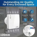 100mm Silent Bathroom Extractor Fan with Backflow Flap Timer Humidity Sensor