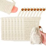5x Soap Exfoliating Bags Ramie Foaming Net Soap Saver Bag Pouch Drawstring