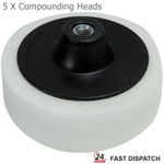 Compounding Polishing Head Firm 150mm Head Pad Mop Sponges M14 Thread 5 Pack