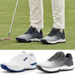 FitVille Men's Golf Shoes Wide Fit Sneakers Waterproof Outdoor Spiked Trainers