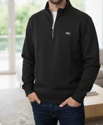 Lacoste Zipped High Neck  Mens Cotton Fleece Sweatshirt Jumper