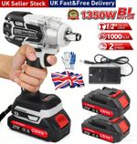 1000Nm 21V Cordless Electric Impact Wrench Drill Gun Ratchet Driver + 2 Battery