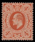 GB EDVII SG286 SPEC M27(2), 4d deep bright orange, LH MINT. Cat £40.