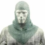 Medieval Aluminum Chainmail Coif Hood Chain Mail Armor LARP SCA Reenactment Cosp