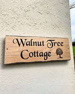 Large Personalised Rustic Oak House Sign Custom Wooden Cottage Name Plaque
