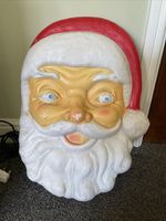 Light Up Electrical Santa Claus Face Christmas Decoration - Working