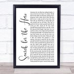 Search for the Hero White Script Song Lyric Print