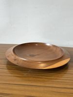 Vintage Yew Wood Turned Plate With Flopping Tim, Serving Plate, Trinkets,  Fruit