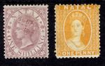 South Africa 1880 1d yellow 1/- purple fiscal issue LM