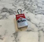 Marlboro Portable Metal Ashtray Keyring Red & Silver NEW
