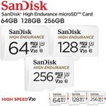 Sandisk Micro SD Card 64 128 256 GB High Endurance XC 4K U3 Class 10 - Dash Cam