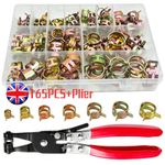 165PCS Steel Spring Clip Hose Clamps 6-22mm Fuel Air Water Pipe Auto Car Kit Set
