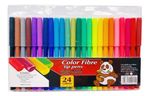 24 Felt Tip Pens Set Fine Fibre Drawing Marker Colouring Art School Colour Kids