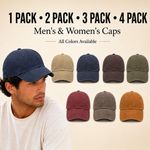 Mens Womens Baseball Cap Adjustable Plain Adults Summer Sports Sun Hat 1-4 Pack