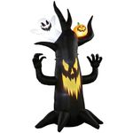 8 FT Halloween Inflatable Spooky Tree, Blow Up Decor Ghost Pumpkin GardenOutdoor