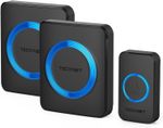 TECKNET Wireless Doorbell, Doorbell IP65 Waterproof Twin Wall Plug-in Cordless
