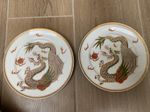 2 Dragon Pattern SUISEI Made In Occupied Japan 7.5" D.Porcelain Plates