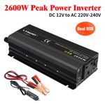 1000W 2600W Power Inverter DC 12V To AC 240V Converter For Car Laptop Camping