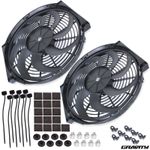 14" 12V ELECTRIC CURVED BLADE CUSTOM DIY RACE KIT CAR RADIATOR RAD SPORT FANS
