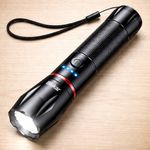 Blukar LED Rechargeable Torch 2000 Lumens USB Flashlight Zoomable Waterproof New