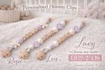 Personalised Dummy Clip – Baby Gift – Custom Name –£8.99 Or 2 For £16
