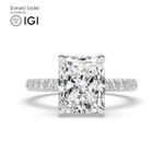 Radiant Diamond Engagement Ring Platinum Labgrown 4 Ct Solitaire