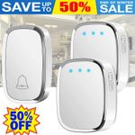 Wireless Door Bell Doorbell Waterproof Wall Plug-in Chime Remote 300M 36 Tunes